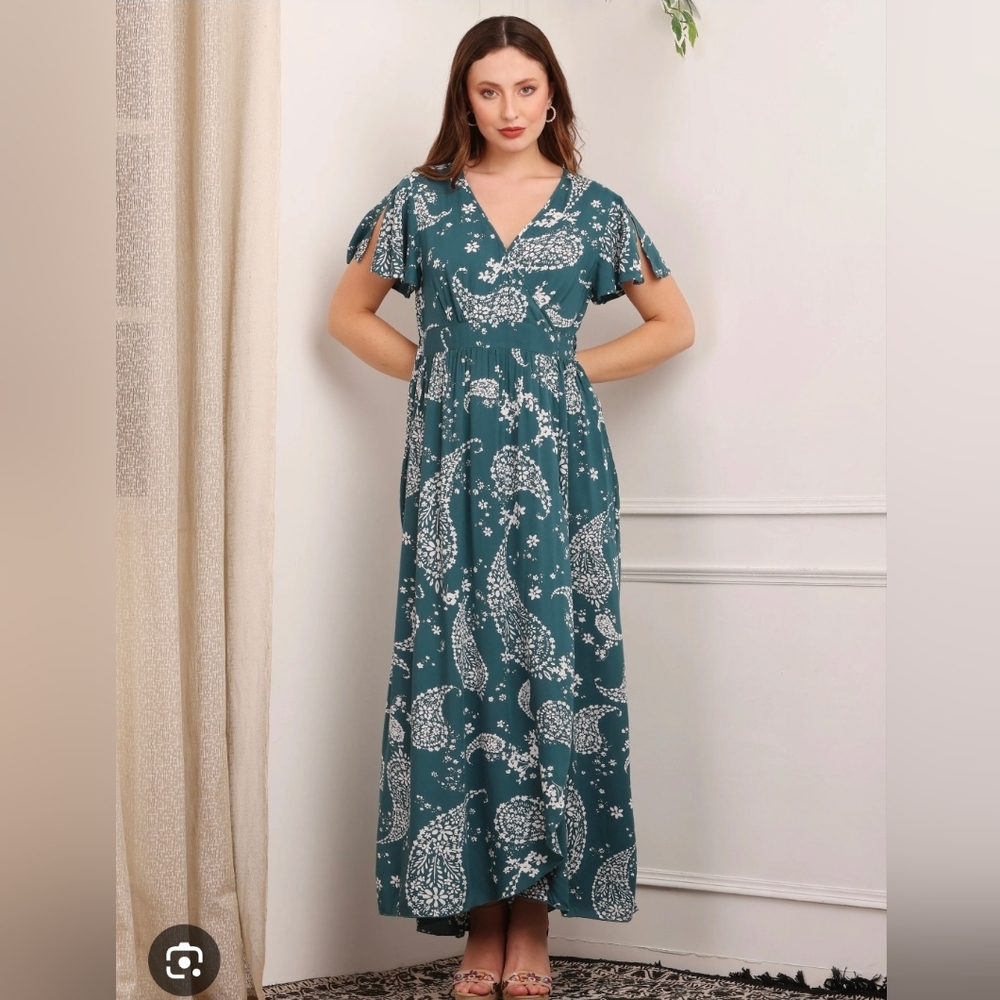 Patrons Of Peace Faux Wrap Dress Size Small